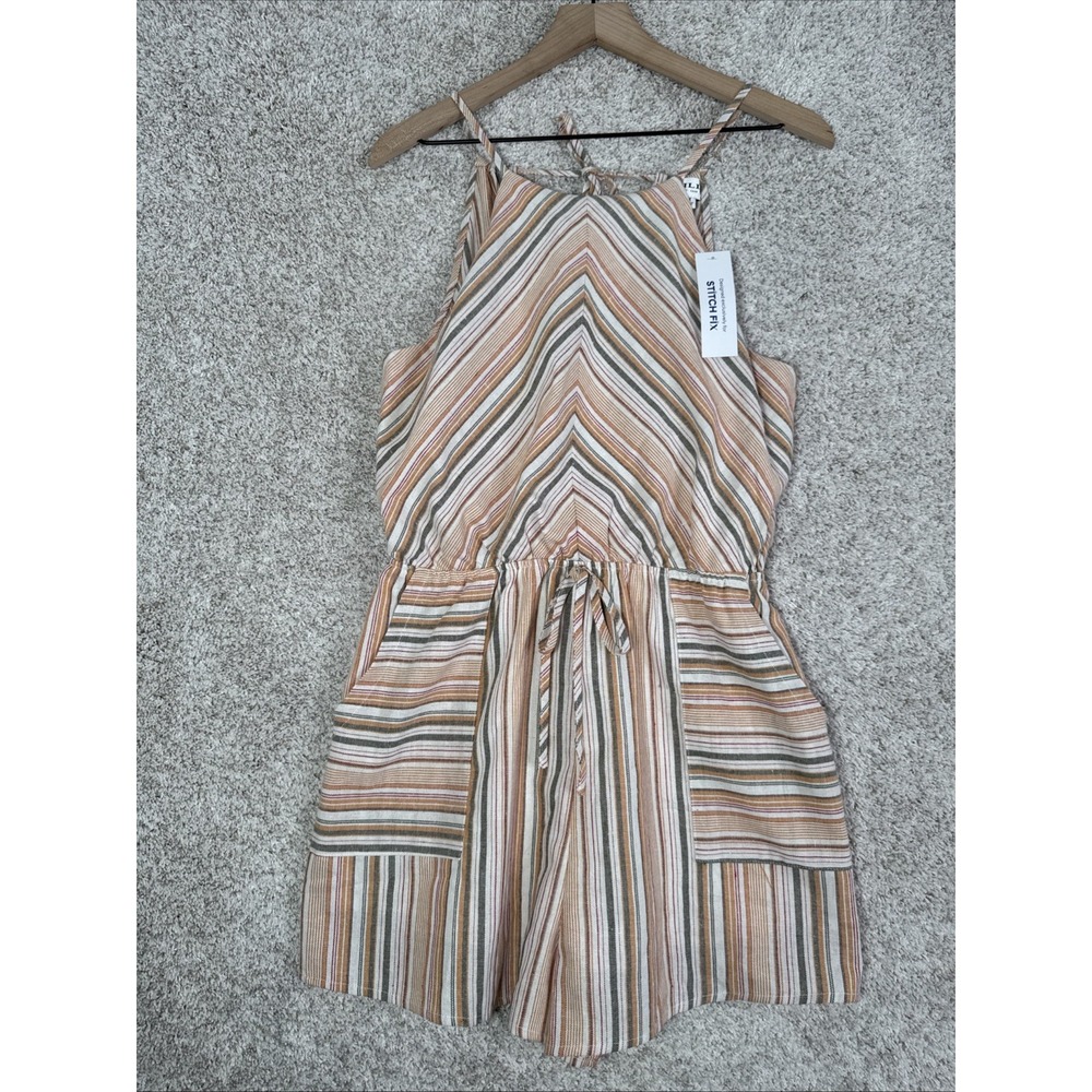 Gilli Women's Scarlett Halter Neck Sleeveless Romper LB3 Orange/Multi Medium
